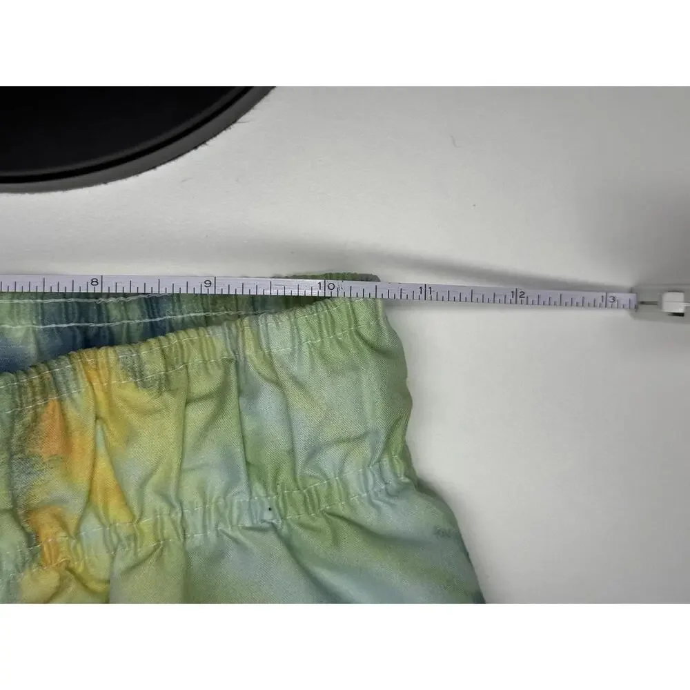 Lucky‎ Brand Swim Trunks Boys 8 Tie Dye Blue Mesh Lined Drawstring Elastic Waist